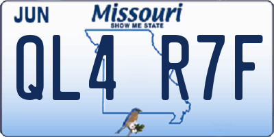 MO license plate QL4R7F