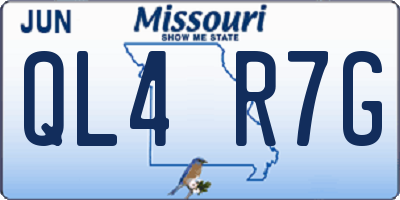 MO license plate QL4R7G