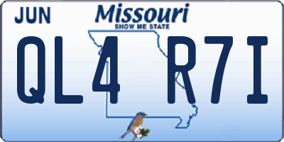 MO license plate QL4R7I