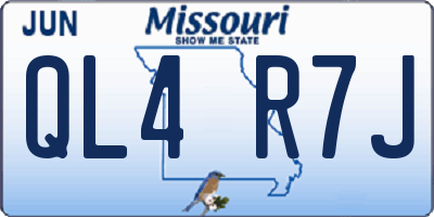 MO license plate QL4R7J