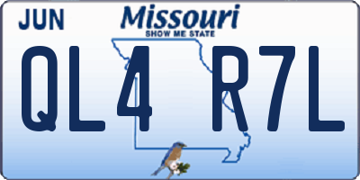 MO license plate QL4R7L