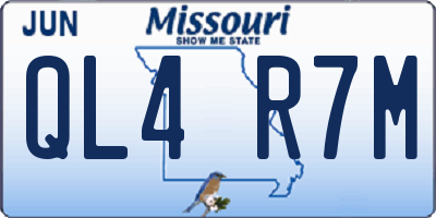 MO license plate QL4R7M