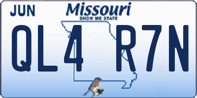 MO license plate QL4R7N