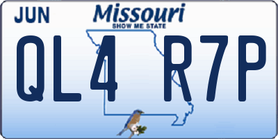MO license plate QL4R7P