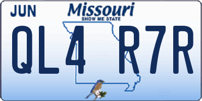 MO license plate QL4R7R