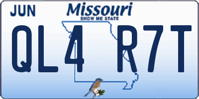 MO license plate QL4R7T
