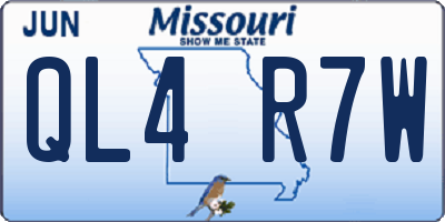 MO license plate QL4R7W