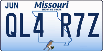 MO license plate QL4R7Z