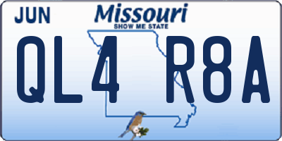 MO license plate QL4R8A