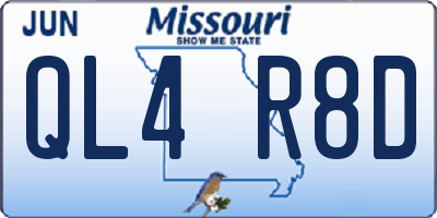MO license plate QL4R8D