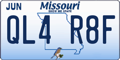 MO license plate QL4R8F