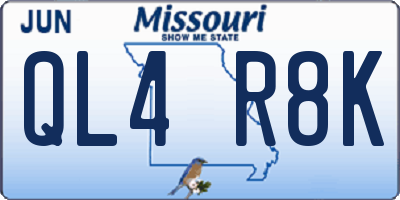 MO license plate QL4R8K