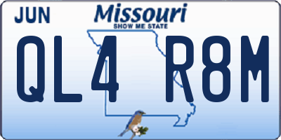 MO license plate QL4R8M