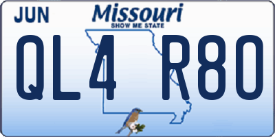 MO license plate QL4R8O