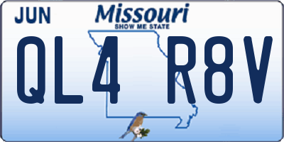 MO license plate QL4R8V