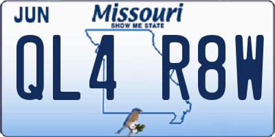 MO license plate QL4R8W