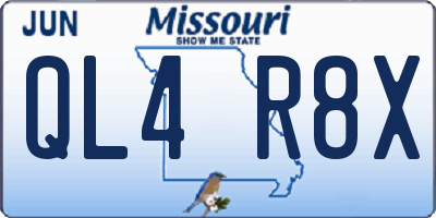 MO license plate QL4R8X