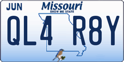 MO license plate QL4R8Y