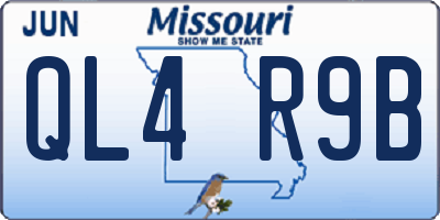 MO license plate QL4R9B