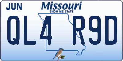 MO license plate QL4R9D