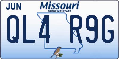 MO license plate QL4R9G