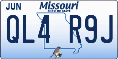 MO license plate QL4R9J