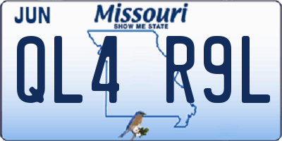 MO license plate QL4R9L