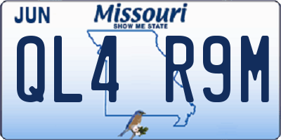 MO license plate QL4R9M