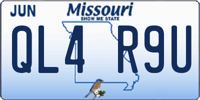 MO license plate QL4R9U