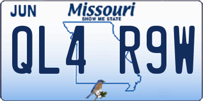 MO license plate QL4R9W