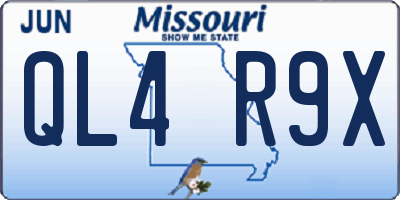 MO license plate QL4R9X