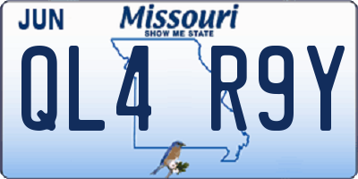 MO license plate QL4R9Y
