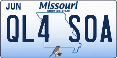 MO license plate QL4S0A