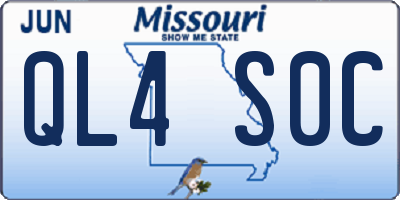MO license plate QL4S0C
