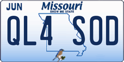 MO license plate QL4S0D