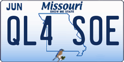 MO license plate QL4S0E