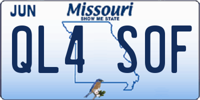 MO license plate QL4S0F