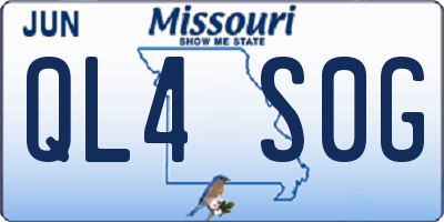 MO license plate QL4S0G