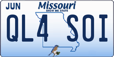 MO license plate QL4S0I