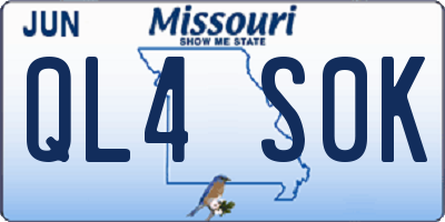 MO license plate QL4S0K