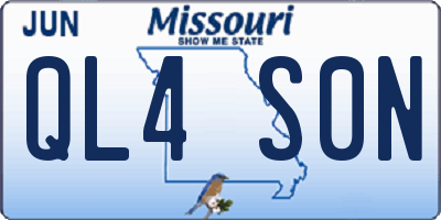 MO license plate QL4S0N