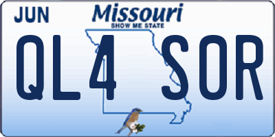MO license plate QL4S0R
