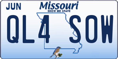 MO license plate QL4S0W