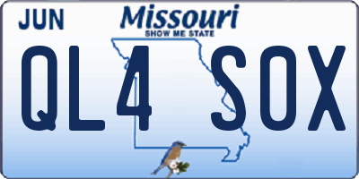 MO license plate QL4S0X