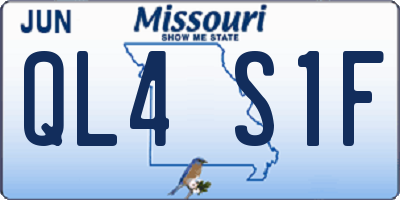 MO license plate QL4S1F