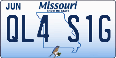 MO license plate QL4S1G