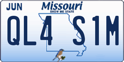 MO license plate QL4S1M
