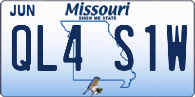 MO license plate QL4S1W