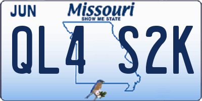 MO license plate QL4S2K
