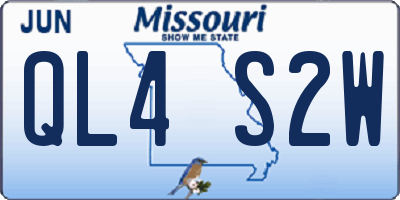 MO license plate QL4S2W